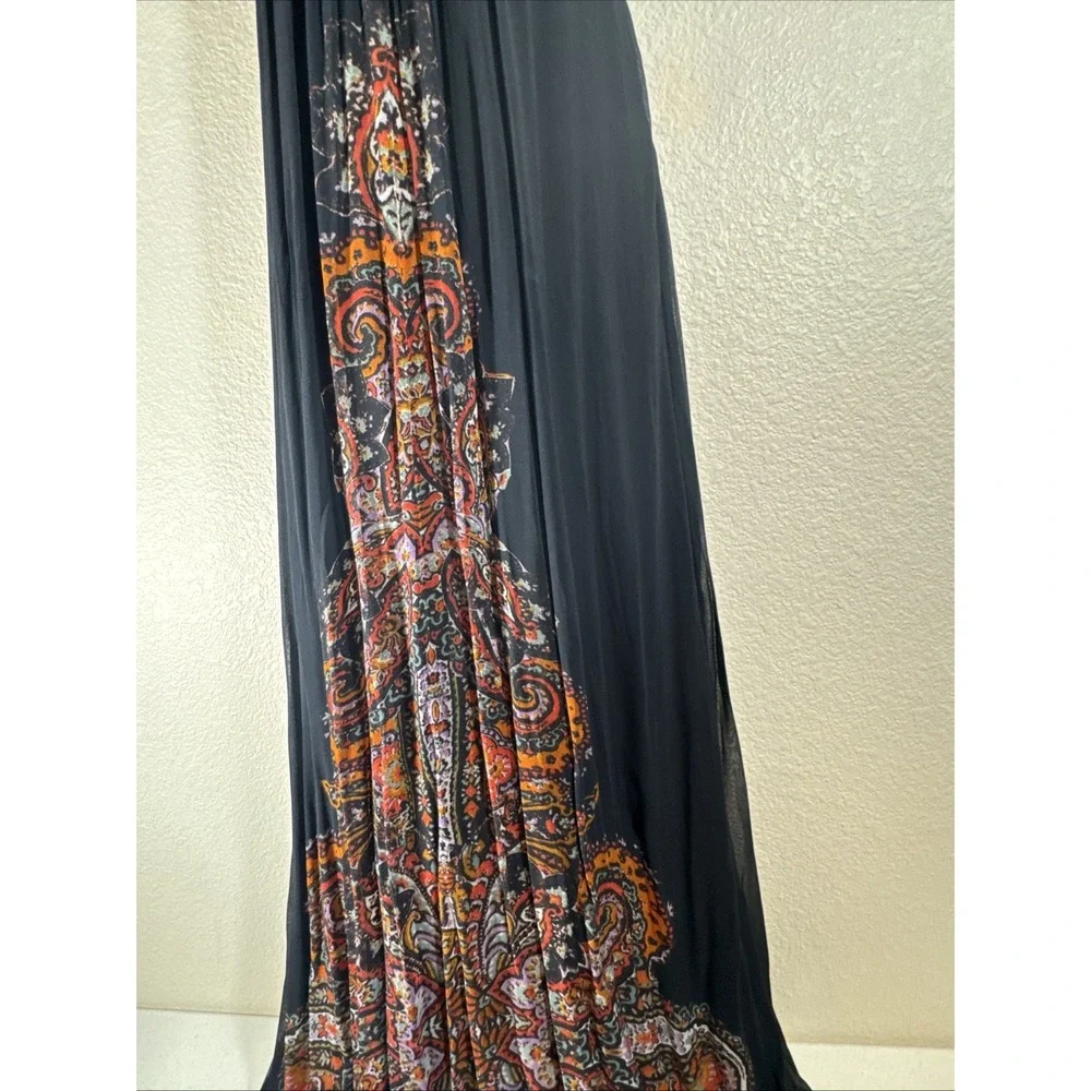 Free People Demeter Black Dress 4 Metal Beaded Boho Maxi Gown Whimsygoth $400 😍